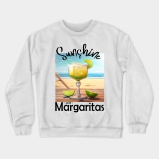 Summer Sunshine and Margaritas Beach Design Crewneck Sweatshirt